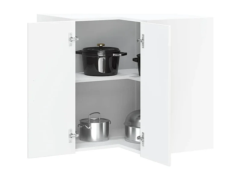 Armoire murale d'angle de cuisine Lucca blanc brillant