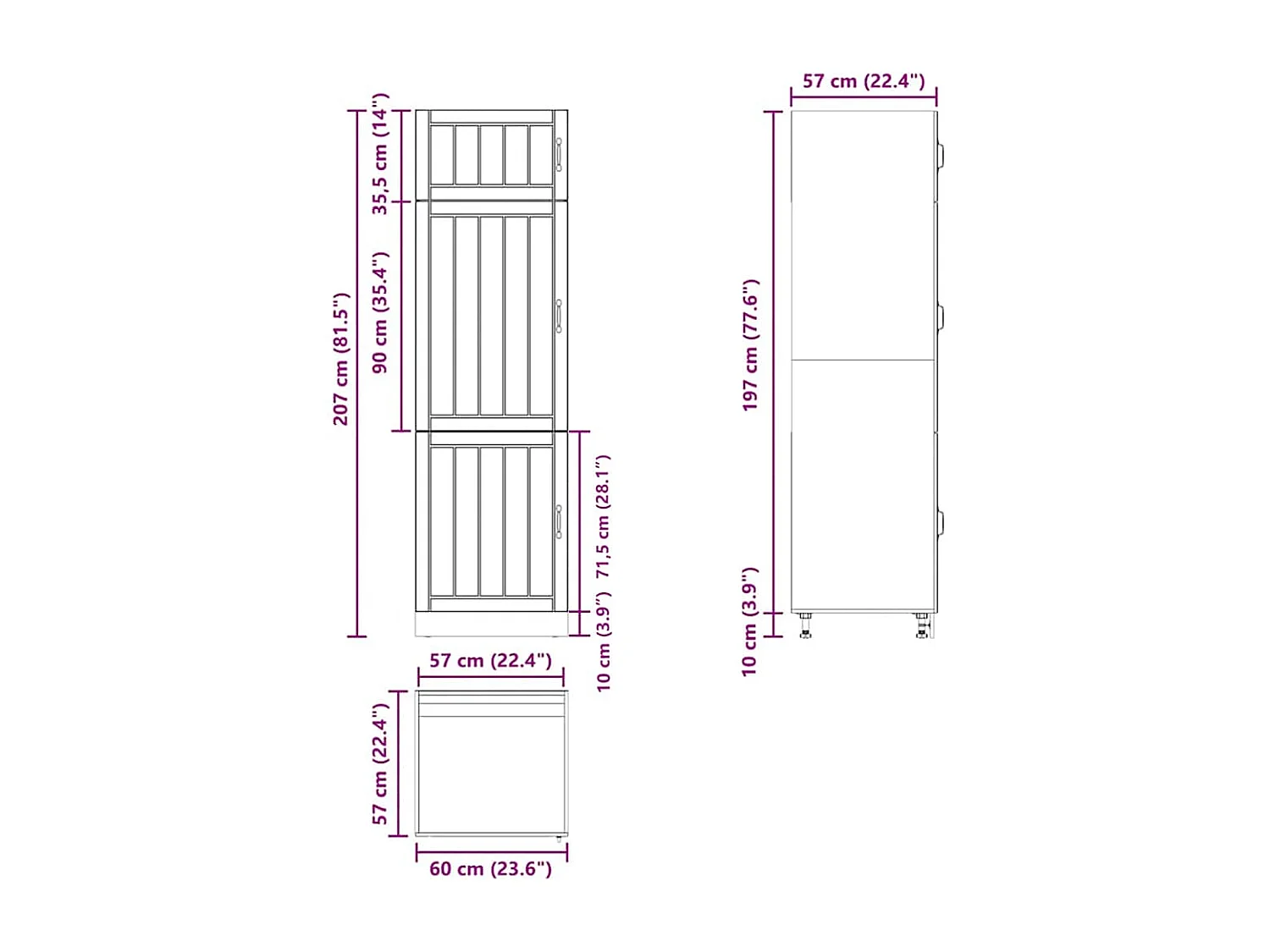 Armadio da Cucina Lucca Rovere Marrone in Legno Multistrato