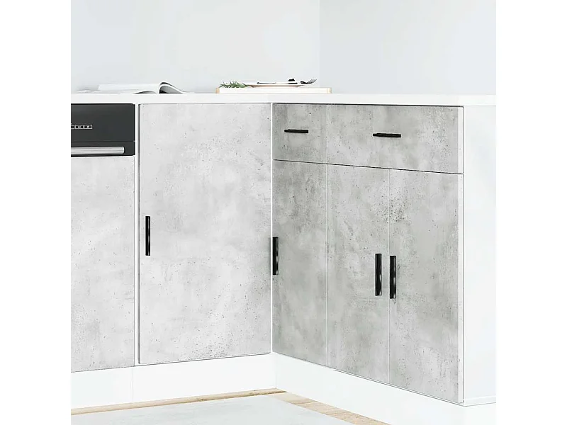 Meuble sous évier "Lyon" Gris béton Bois d'ingénierie