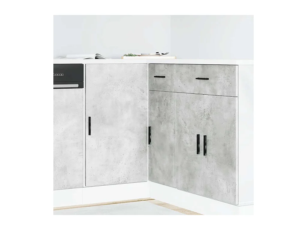 Meuble sous évier "Lyon" Gris béton Bois d'ingénierie