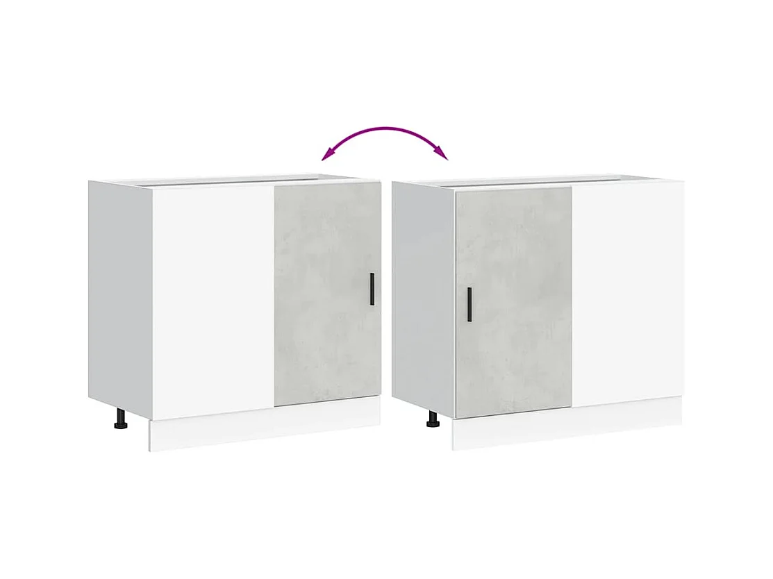 Meuble sous évier "Lyon" Gris béton Bois d'ingénierie