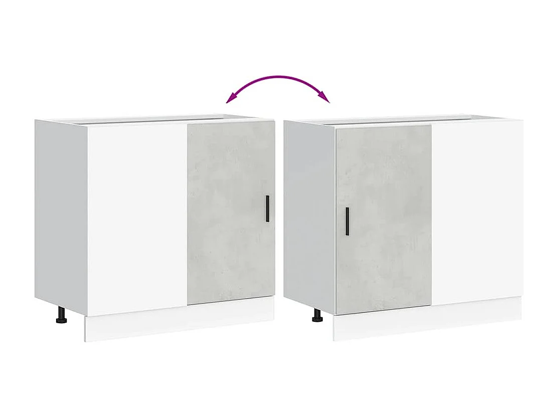 Küchenunterschrank Lyon Betongrau Holzwerkstoff