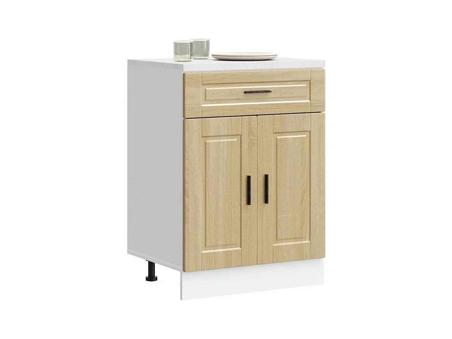 Armário base de cozinha Porto derivados madeira carvalho sonoma