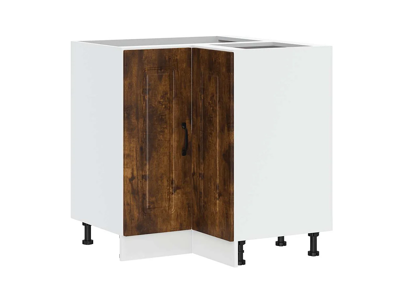 Armoire d'angle de cuisine Kalmar chêne fumé bois d'ingénierie