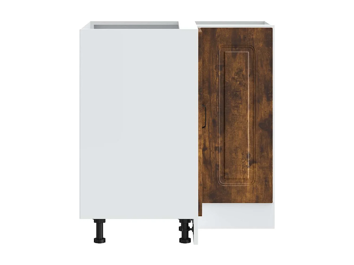 Armoire d'angle de cuisine Kalmar chêne fumé bois d'ingénierie