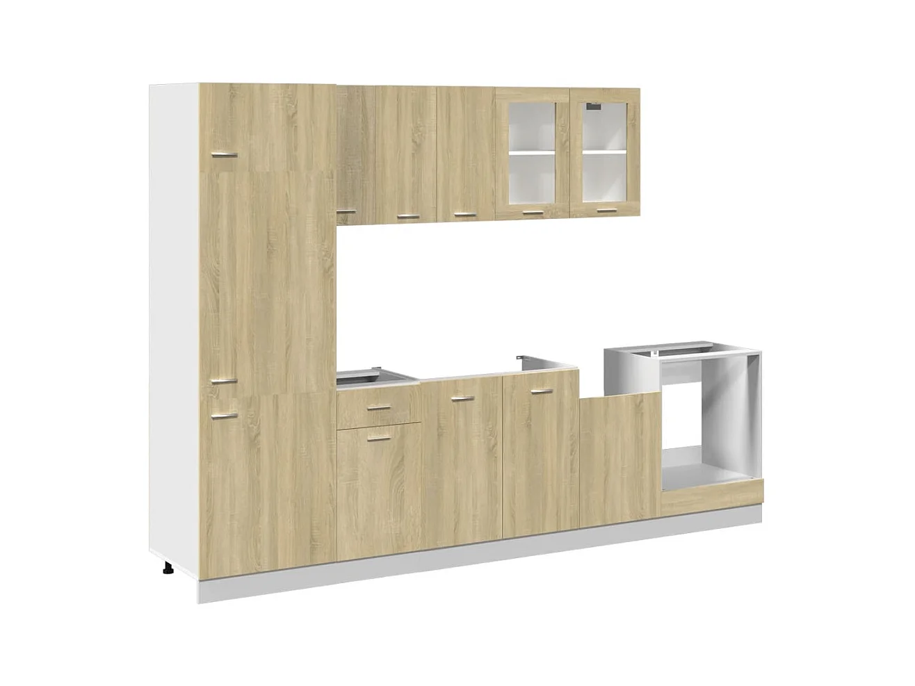 Conjunto de armarios de cocina "Lyon" de 8 piezas de madera de ingeniería de roble Sonoma