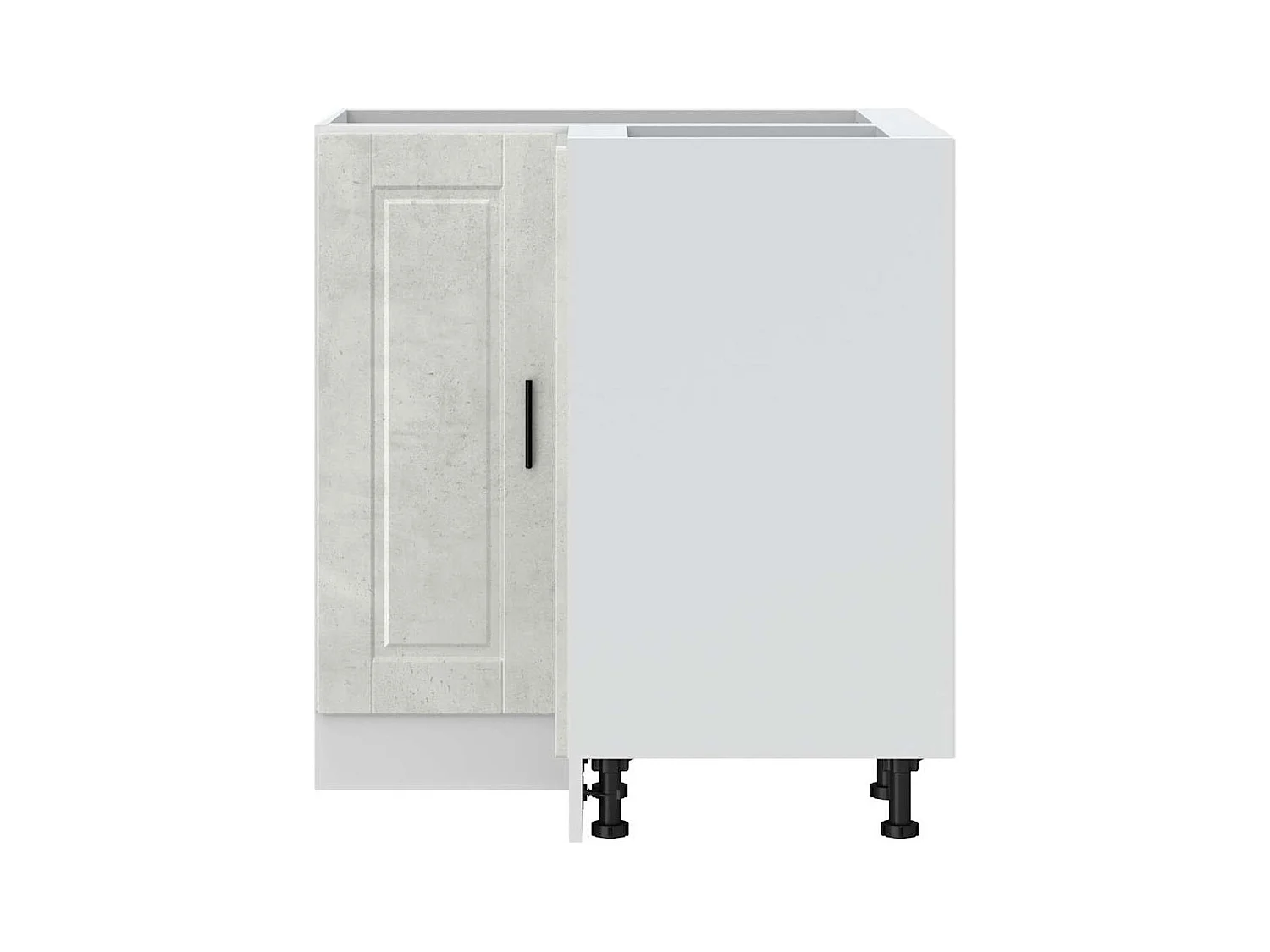 Armário base canto cozinha Porto madeira cinzento cimento