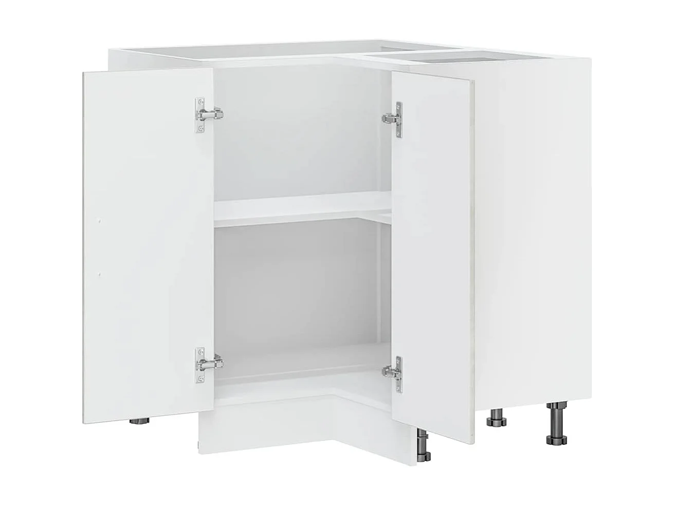 Armoire d'angle de cuisine Porto gris béton bois d'ingénierie