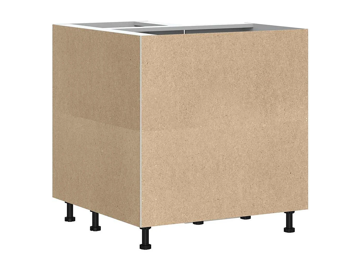 Armoire d'angle de cuisine Porto gris béton bois d'ingénierie