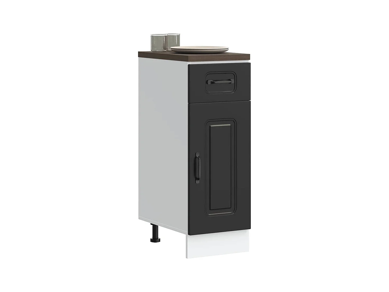 Armoire de cuisine Kalmar noir bois d'ingénierie