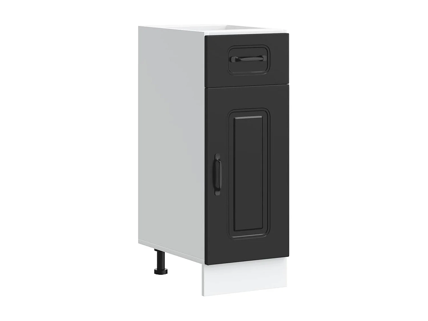 Armoire de cuisine Kalmar noir bois d'ingénierie