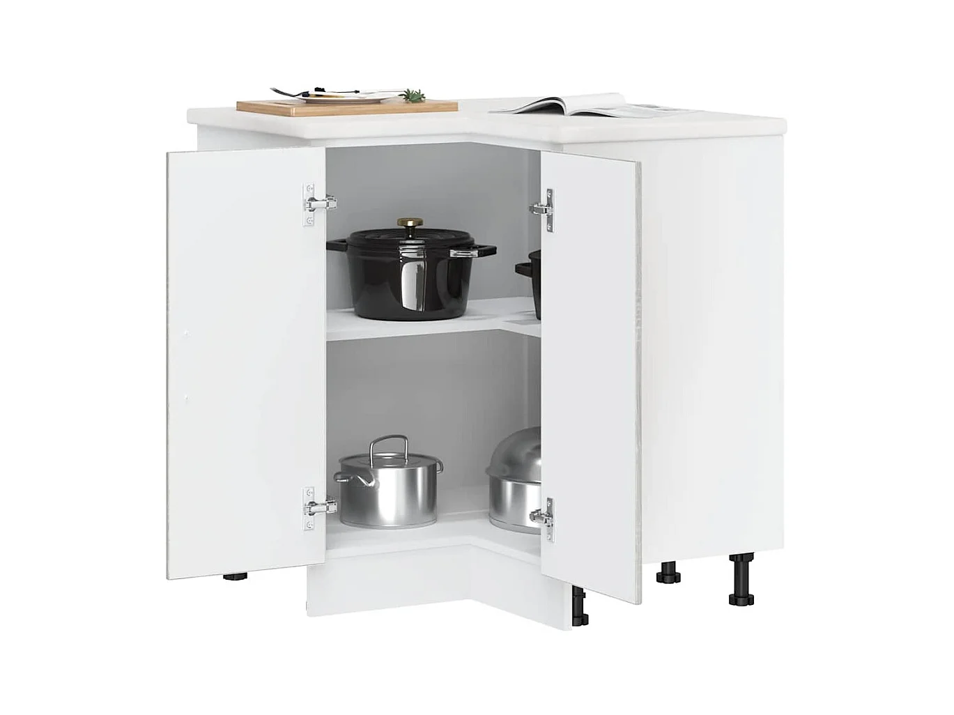 Küchen-Eckunterschrank Kalmar Grau Sonoma Holzwerkstoff