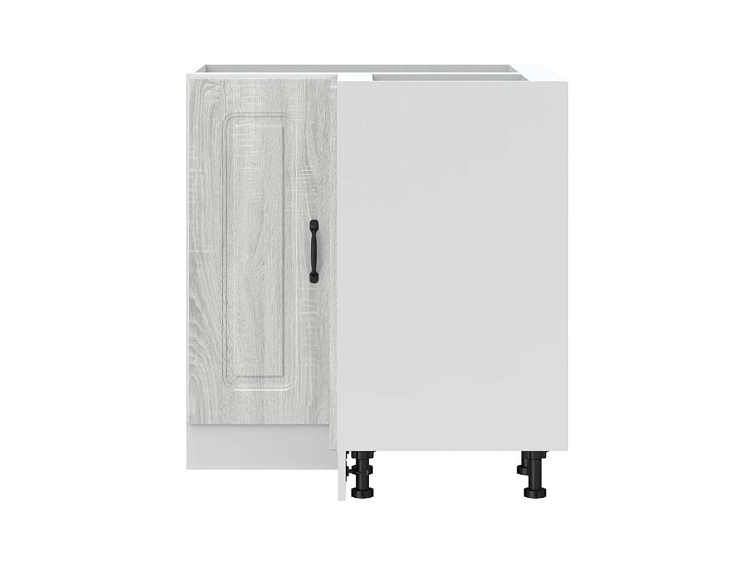 Küchen-Eckunterschrank Kalmar Grau Sonoma Holzwerkstoff