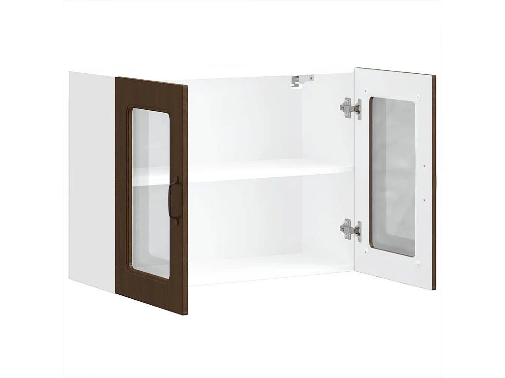Armoire murale de cuisine et porte en verre Kalmar chêne marron