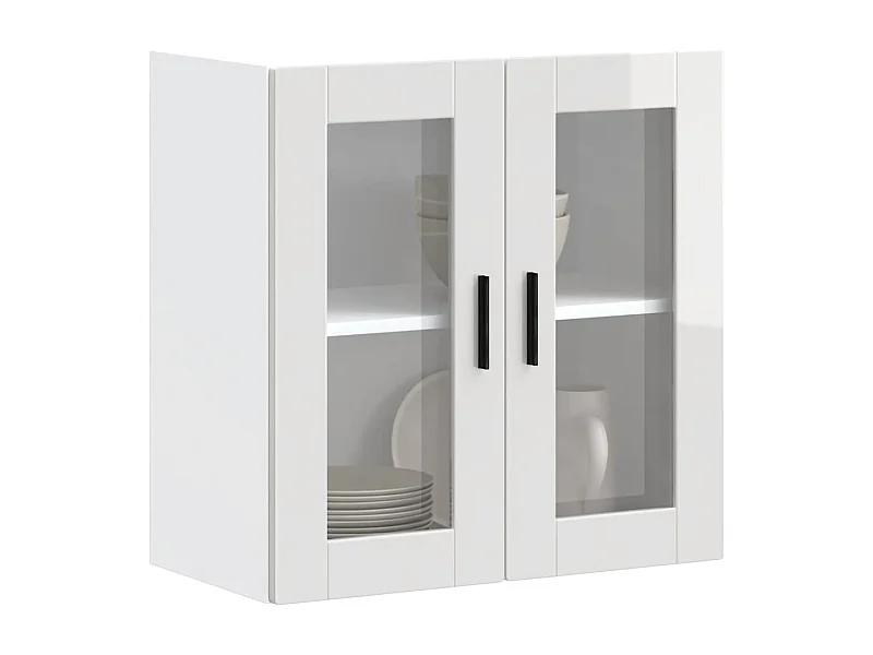 Keukenwandkast met glazen deur Porto hoogglans wit