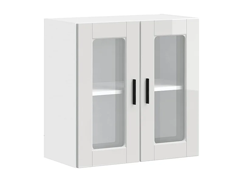 Armario pared para cocina puerta cristal Porto blanco brillante