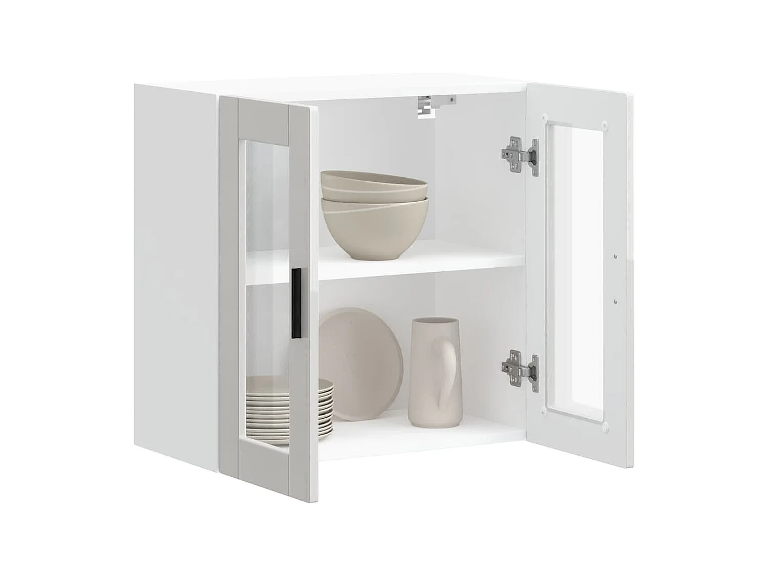 Keukenwandkast met glazen deur Porto hoogglans wit