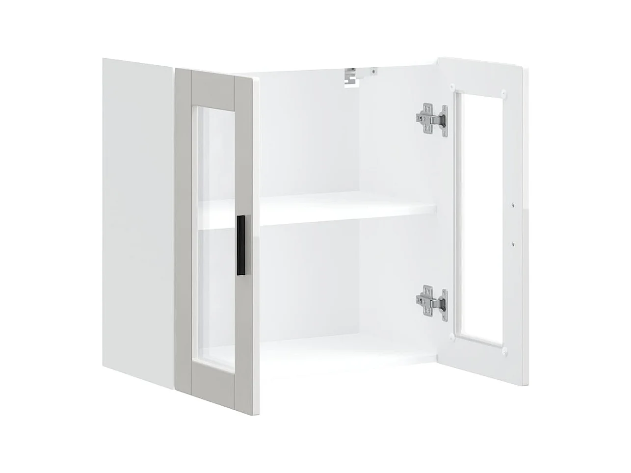 Keukenwandkast met glazen deur Porto hoogglans wit