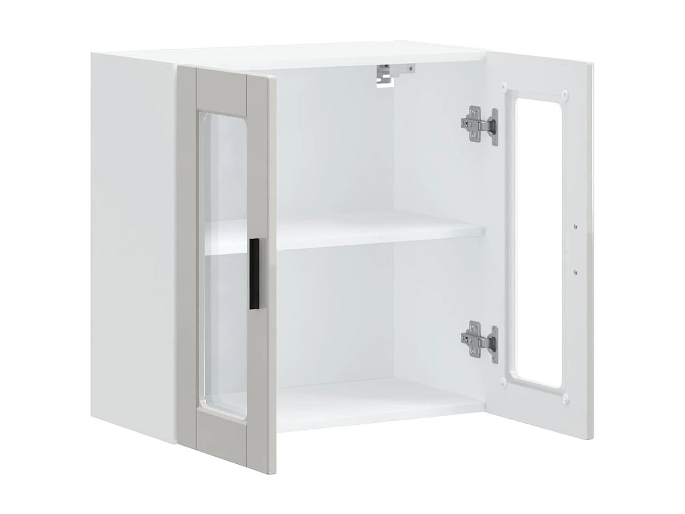 Armoire murale cuisine avec porte en verre Porto blanc brillant