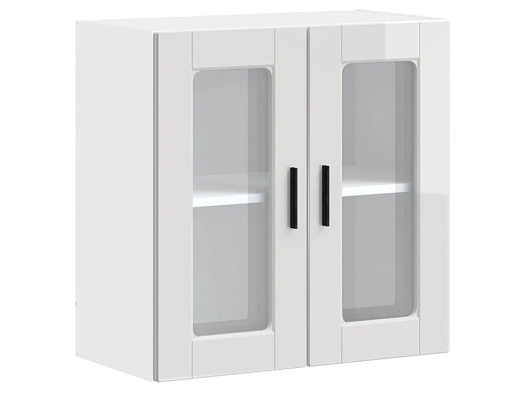 Küchen-Hängeschrank mit Glastür Porto Hochglanz-Weiß