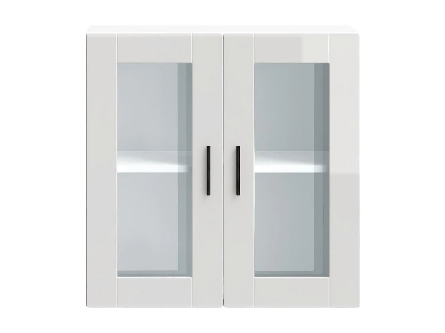 Küchen-Hängeschrank mit Glastür Porto Hochglanz-Weiß