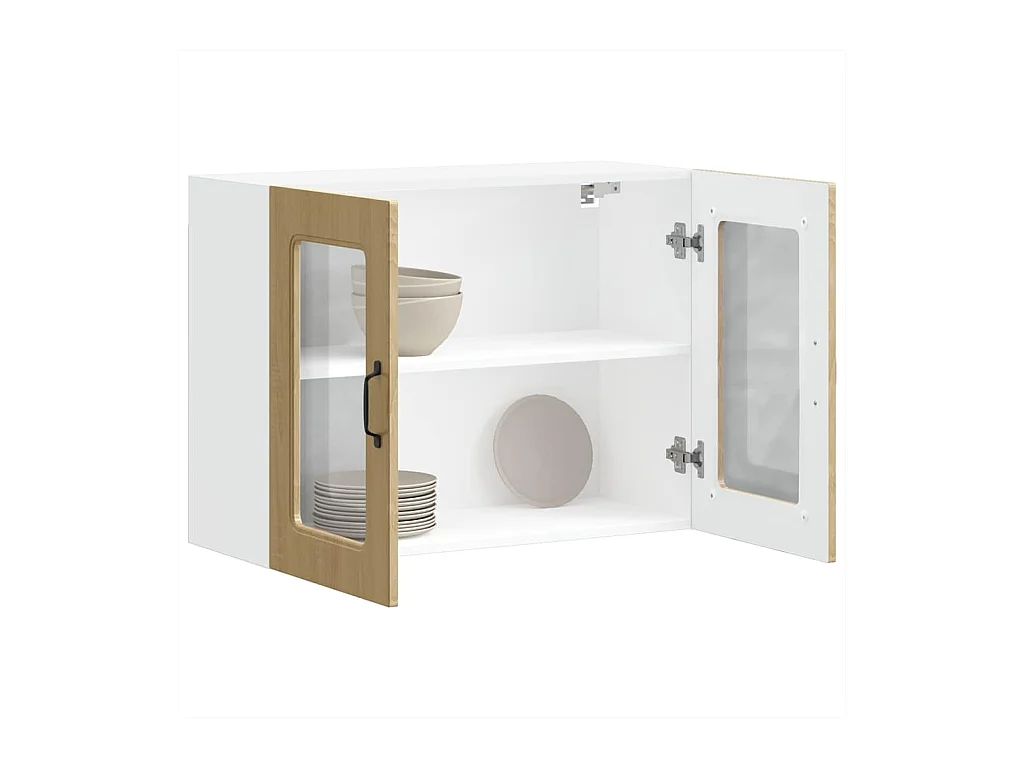 Armoire murale de cuisine avec porte vitrée "Kalmar" en bois d'ingénierie chêne Sonoma