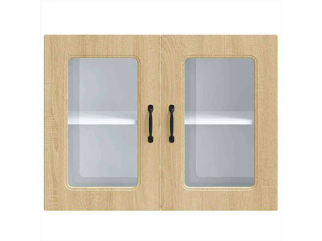 Armoire murale de cuisine avec porte vitrée "Kalmar" en bois d'ingénierie chêne Sonoma