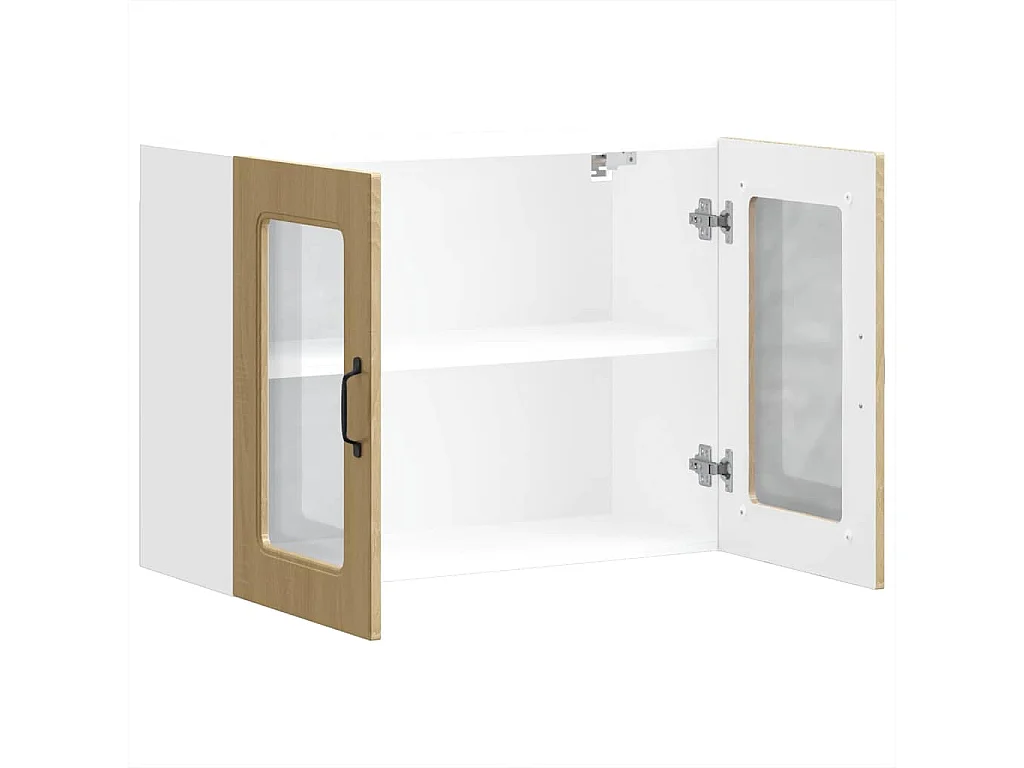 Armoire murale de cuisine avec porte vitrée "Kalmar" en bois d'ingénierie chêne Sonoma