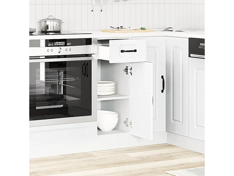 Onderkast Kalmar bewerkt hout wit