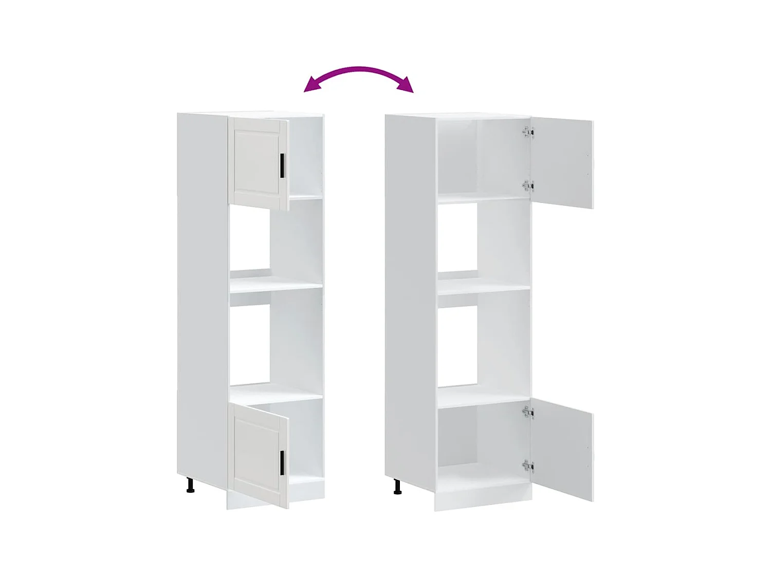 Ovenkasten 2 st Porto bewerkt hout wit