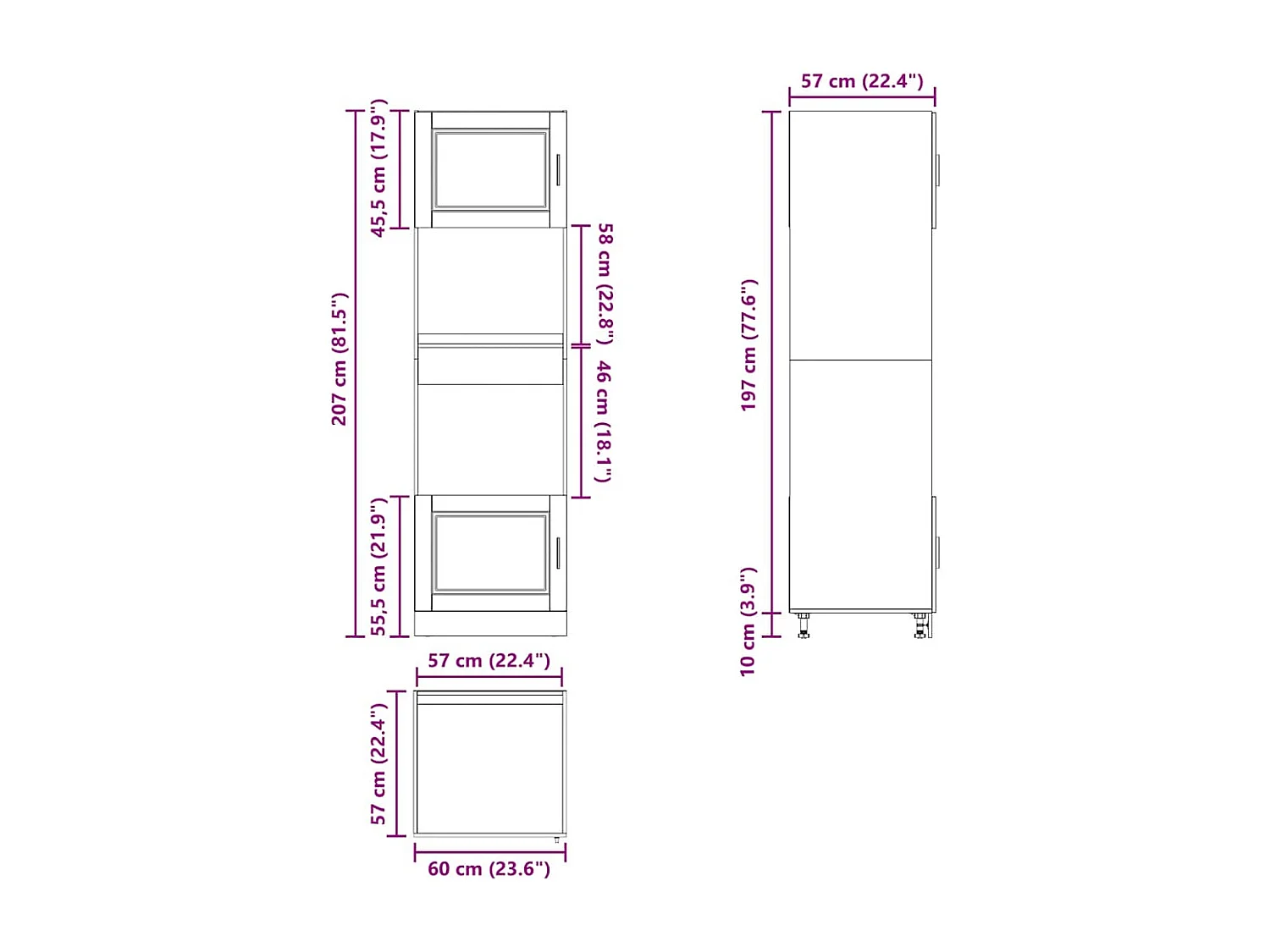 Armoires de four 2 pcs Porto blanc bois d'ingénierie