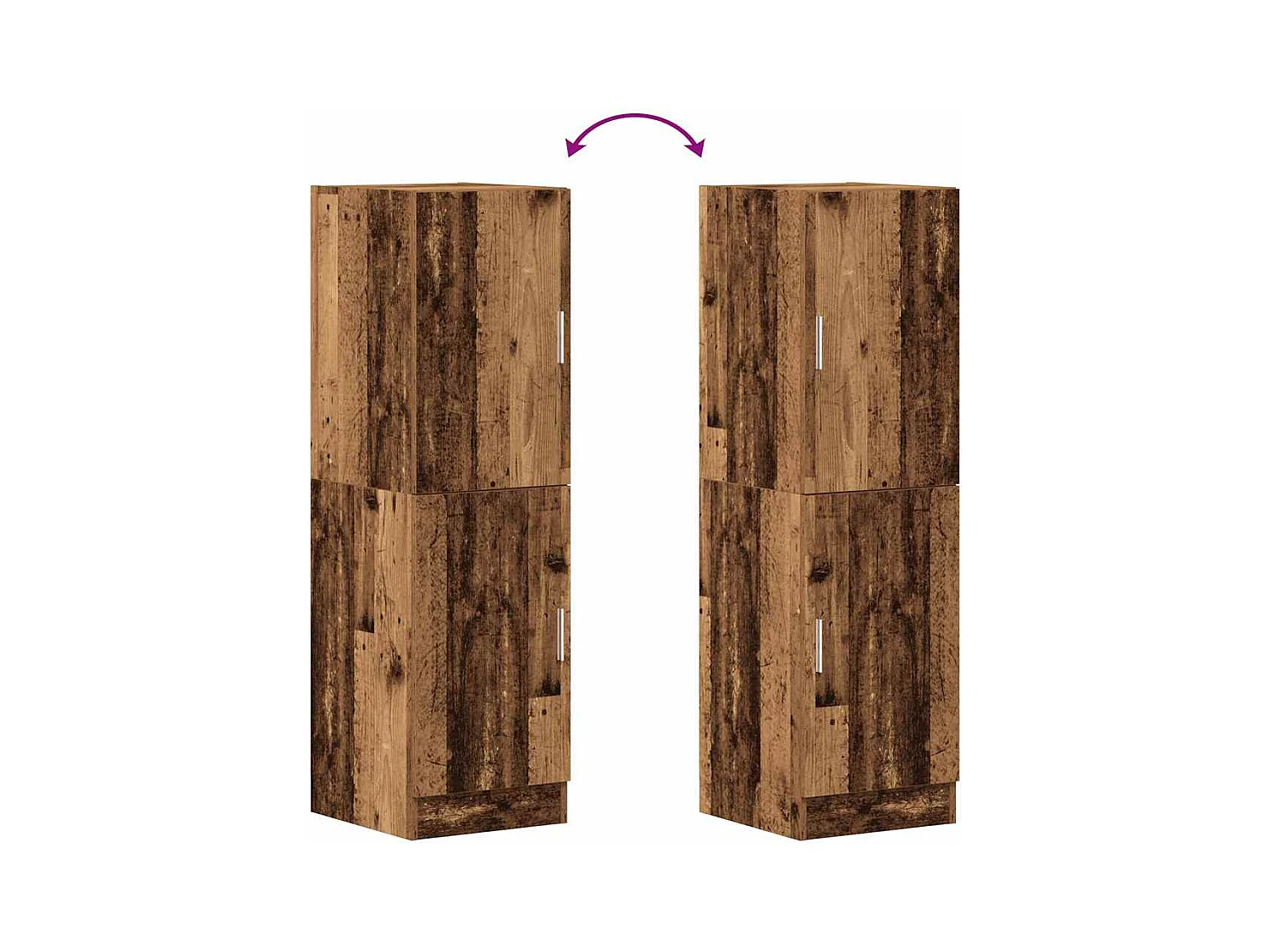 Armadietto Cucina Legno Antico 38x41,5x131,5 cm in Legno