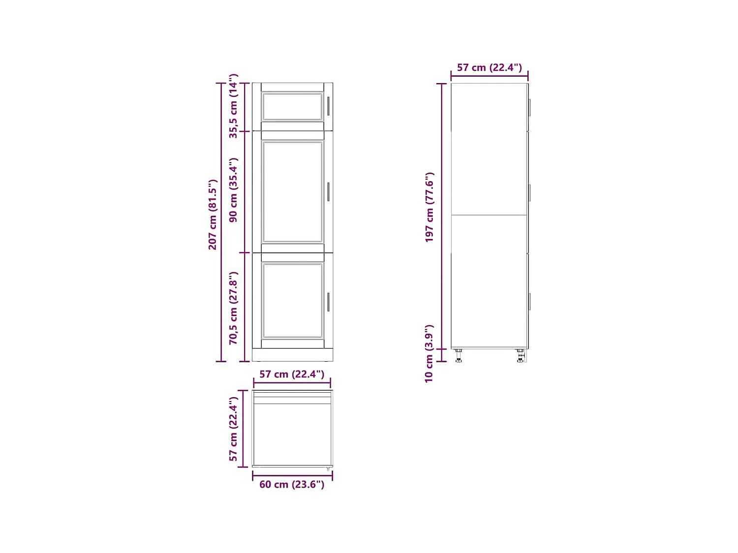 Armoire de cuisine Porto chêne sonoma bois d'ingénierie