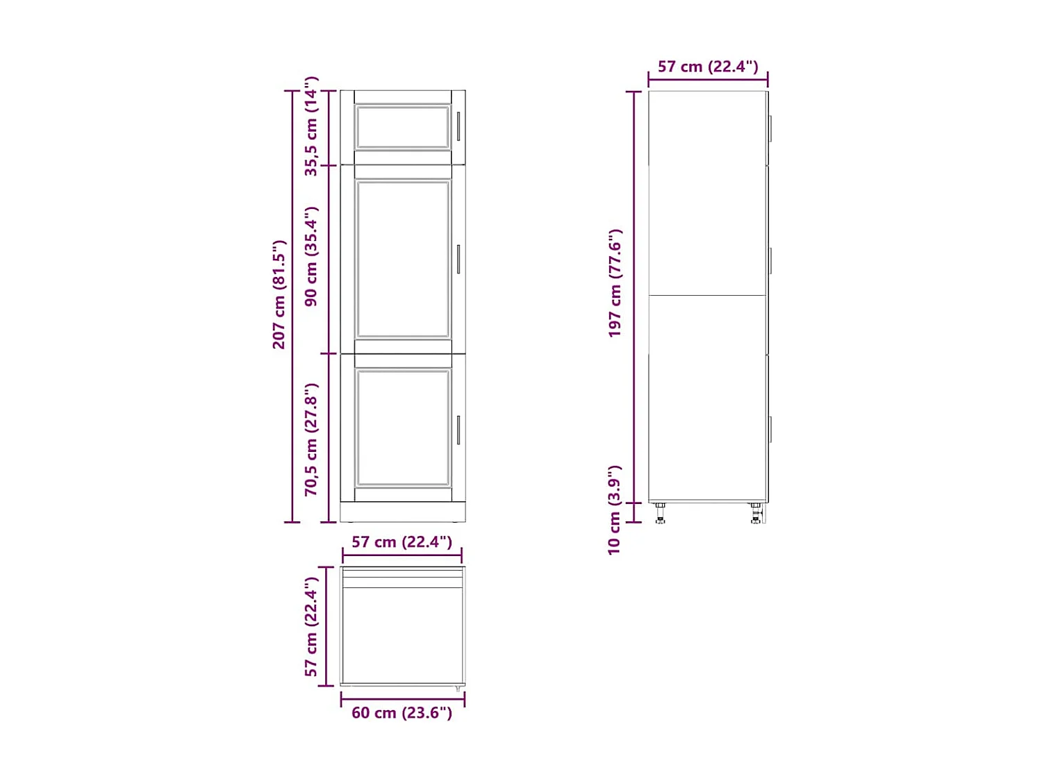 Mueble de cocina Porto de madera contrachapada roble sonoma