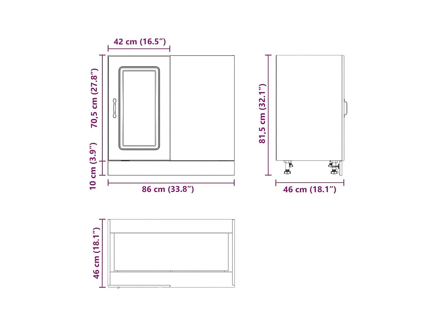 Armoire de cuisine Kalmar chêne artisanal bois d'ingénierie