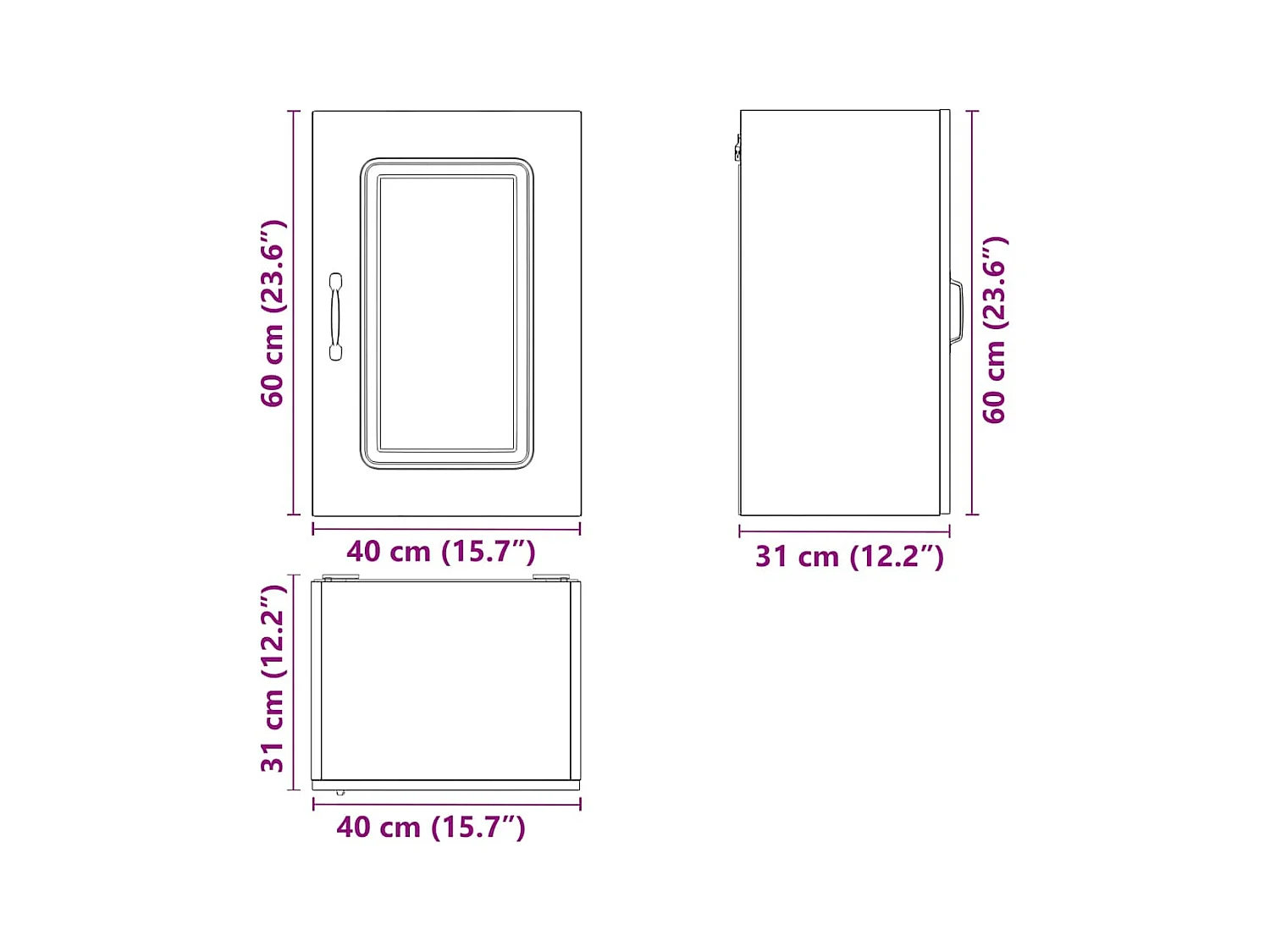 Keukenwandkast Kalmar bewerkt hout oud houtkleurig