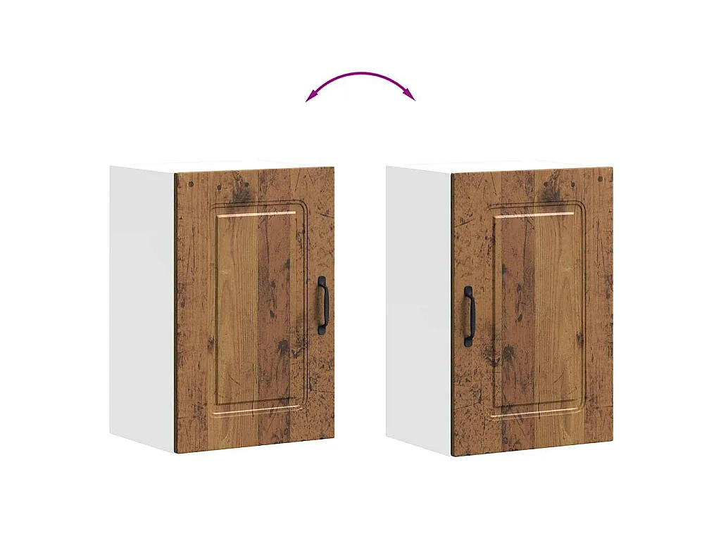Armoire murale de cuisine Kalmar vieux bois bois d'ingénierie