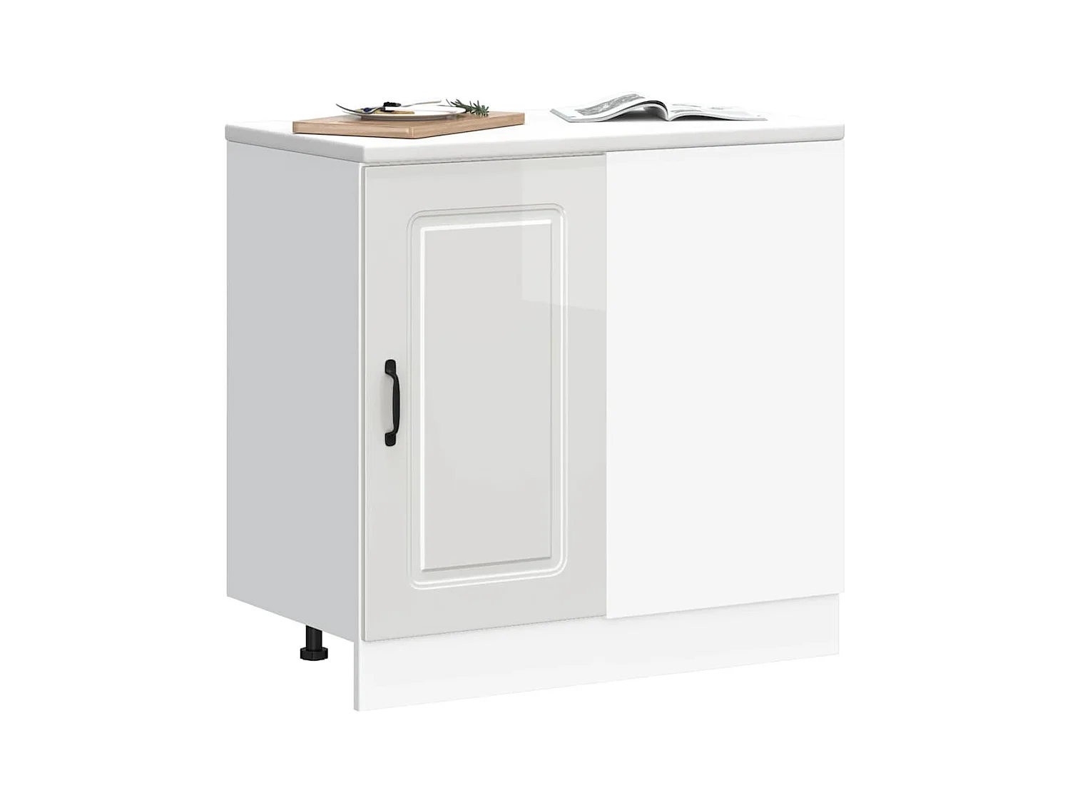 Meuble bas de cuisine « Kalmar » Bois d'ingénierie blanc brillant