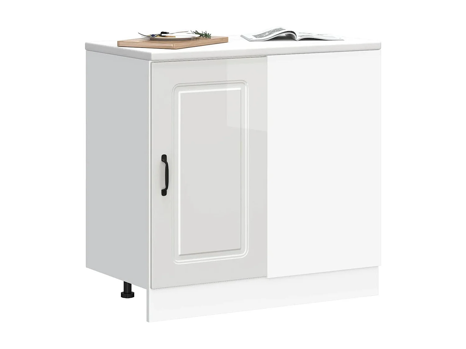 Onderkast "Kalmar" Hoogglans Wit Bewerkt Hout