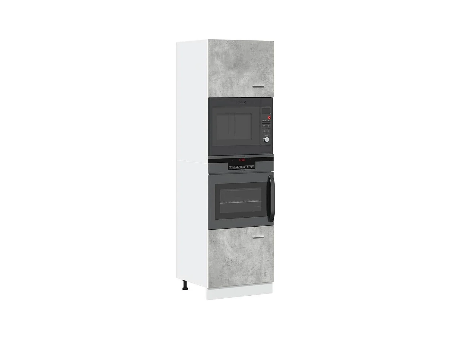 Meuble micro-ondes "Lyon" Gris béton 60 x 57 x 207 cm Bois d'ingénierie