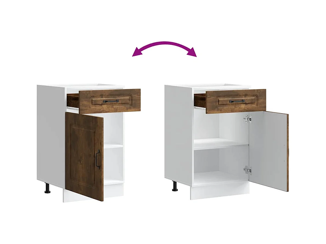 Base da Cucina Kalmar Rovere Fumo in Legno Multistrato