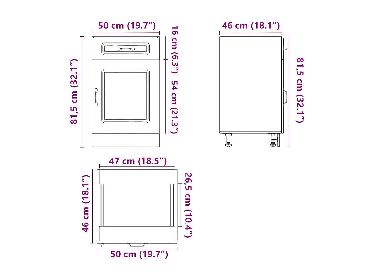 Armoire de cuisine Kalmar chêne fumé bois d'ingénierie