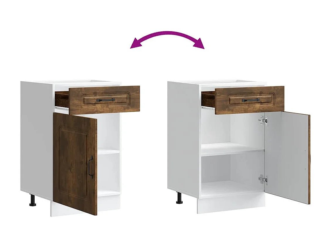 Armoire de cuisine Kalmar chêne fumé bois d'ingénierie