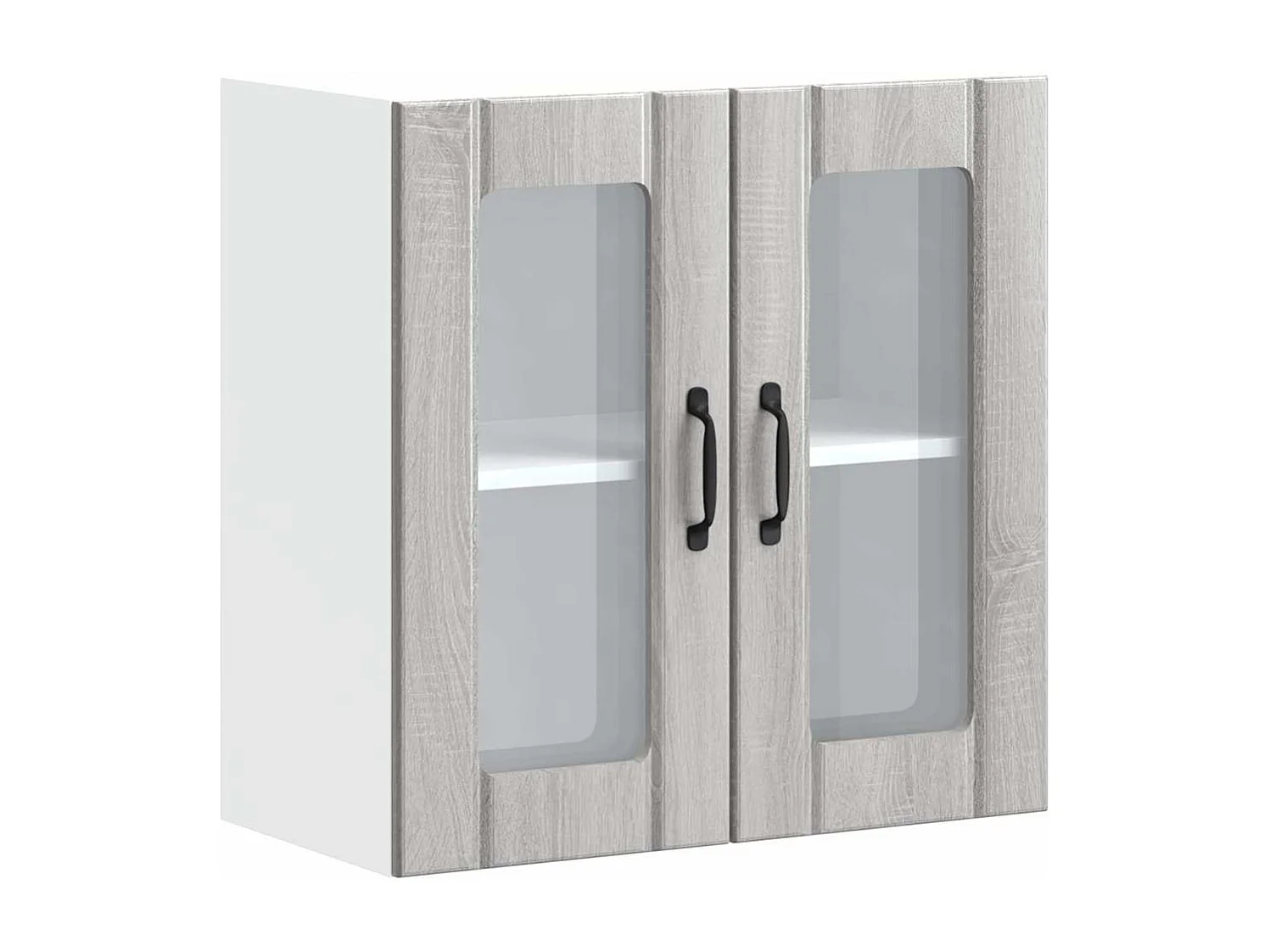 Armoire murale de cuisine et porte en verre Lucca sonoma gris