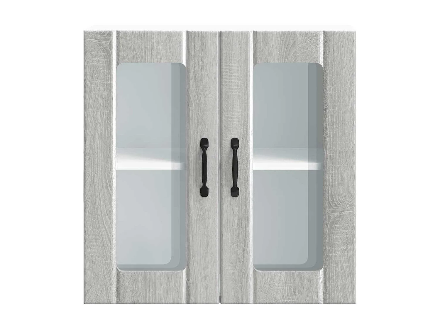 Armoire murale de cuisine et porte en verre Lucca sonoma gris