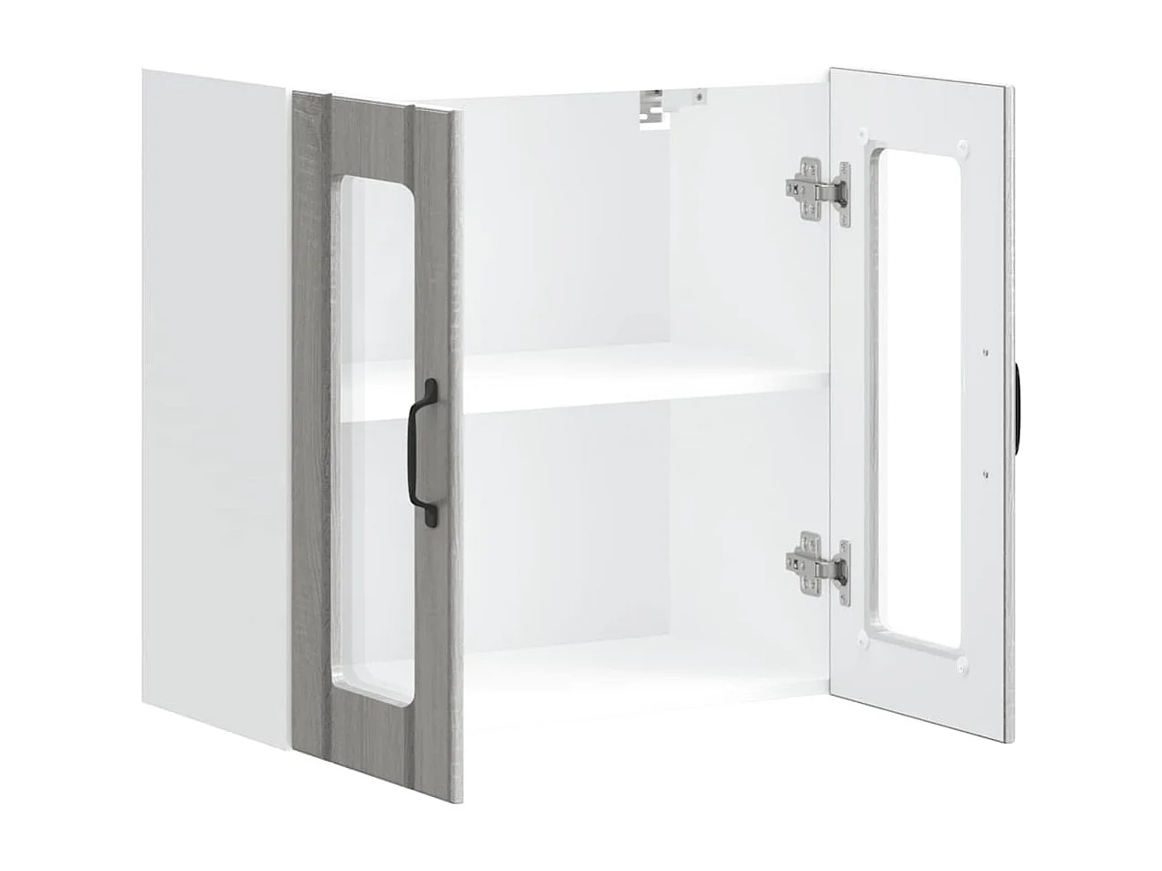 Armoire murale de cuisine et porte en verre Lucca sonoma gris