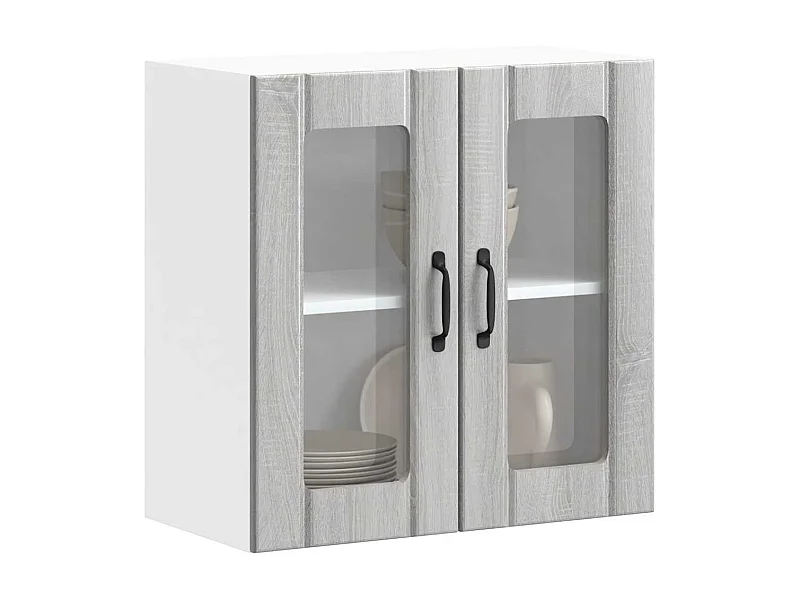 Armario pared cocina puerta de cristal Lucca sonoma gris
