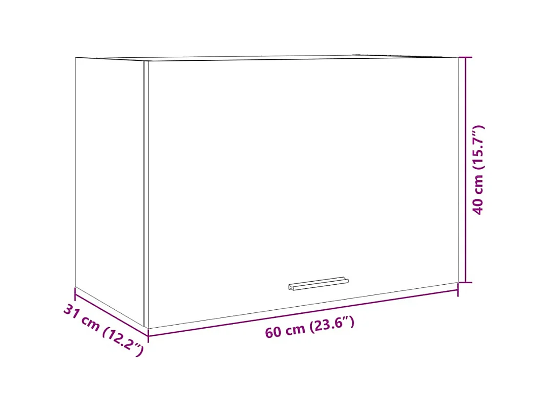 Armoire suspendue "Lyon" Chêne Sonoma 60 x 31 x 40 cm Bois d'ingénierie