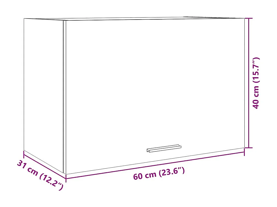 Armário de parede “Lyon” 60x31x40 cm contraplacado cor carvalho