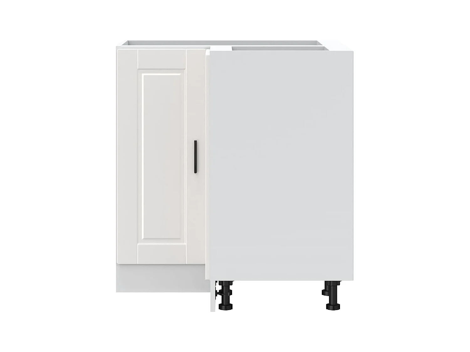 Armoire d'angle de cuisine Porto blanc brillant bois ingénierie